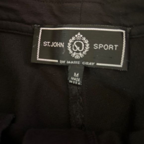 ST. JOHN Sport by Marie Gray Wide Leg Black Pants size Medium - Picture 3 of 10